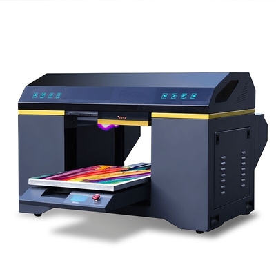 Phone Case / Plate / CD Leather / Electronic Cards / Signs White Color Varnish One Pass A2 Size Led UV Flatbed Printer For Metal Box Printing